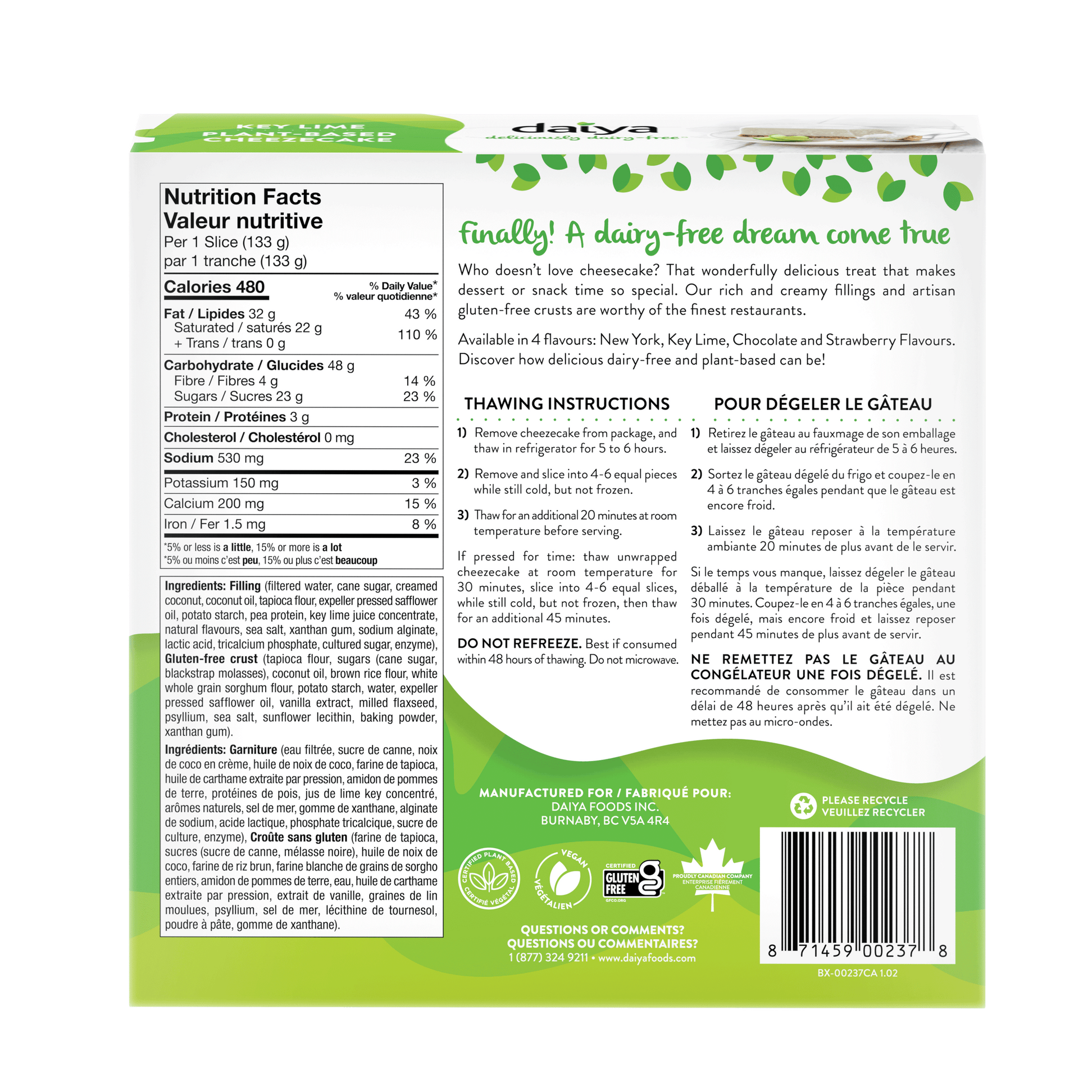 Vegan Key Lime Cheese Cake