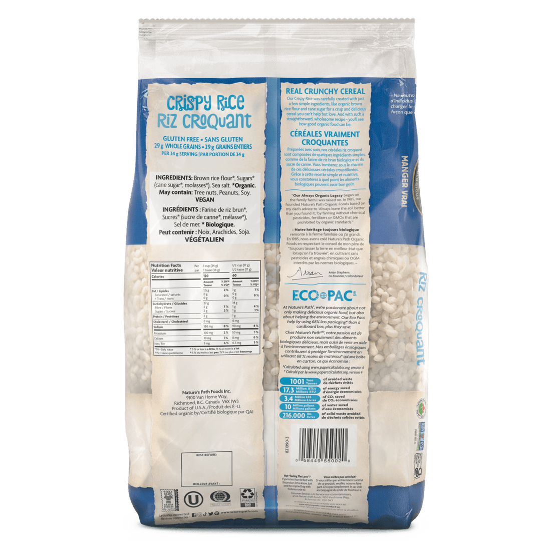 Gluten Free Crispy Rice Cereal - Eco Pac