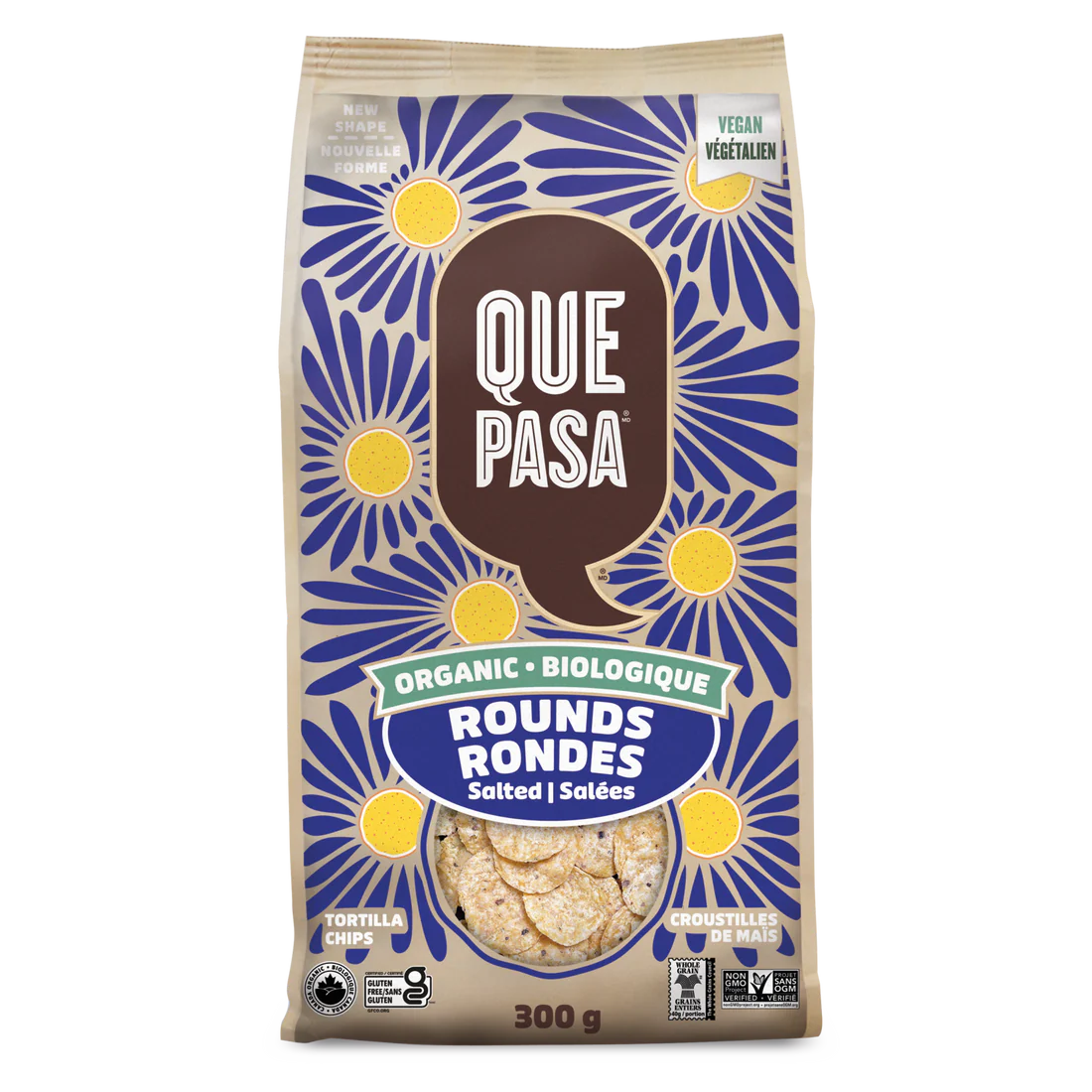 Que Pasa Organic Salted Tortilla Chip Rounds