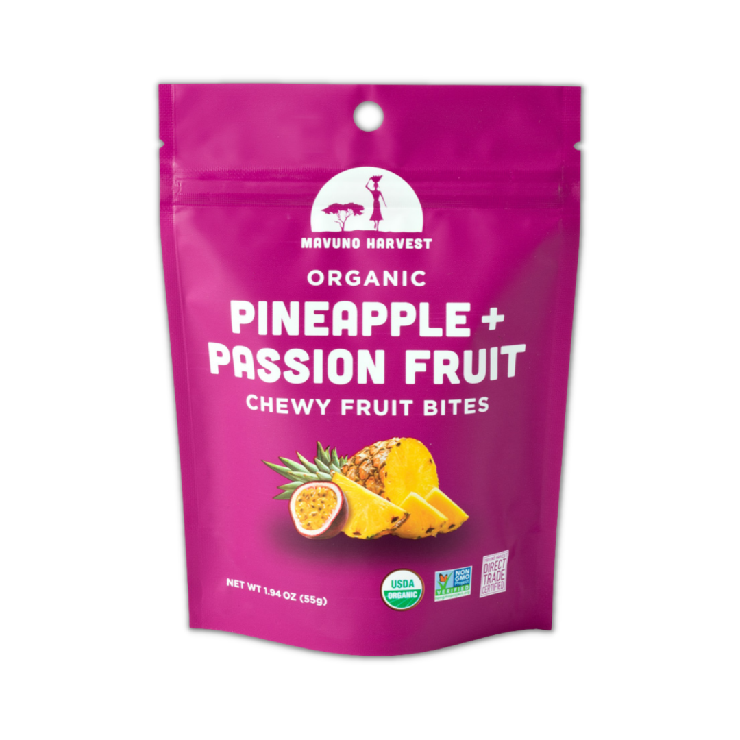 Mavuno Harvest Organic Pineapple + Passion Fruit Chewy Fruit Bites