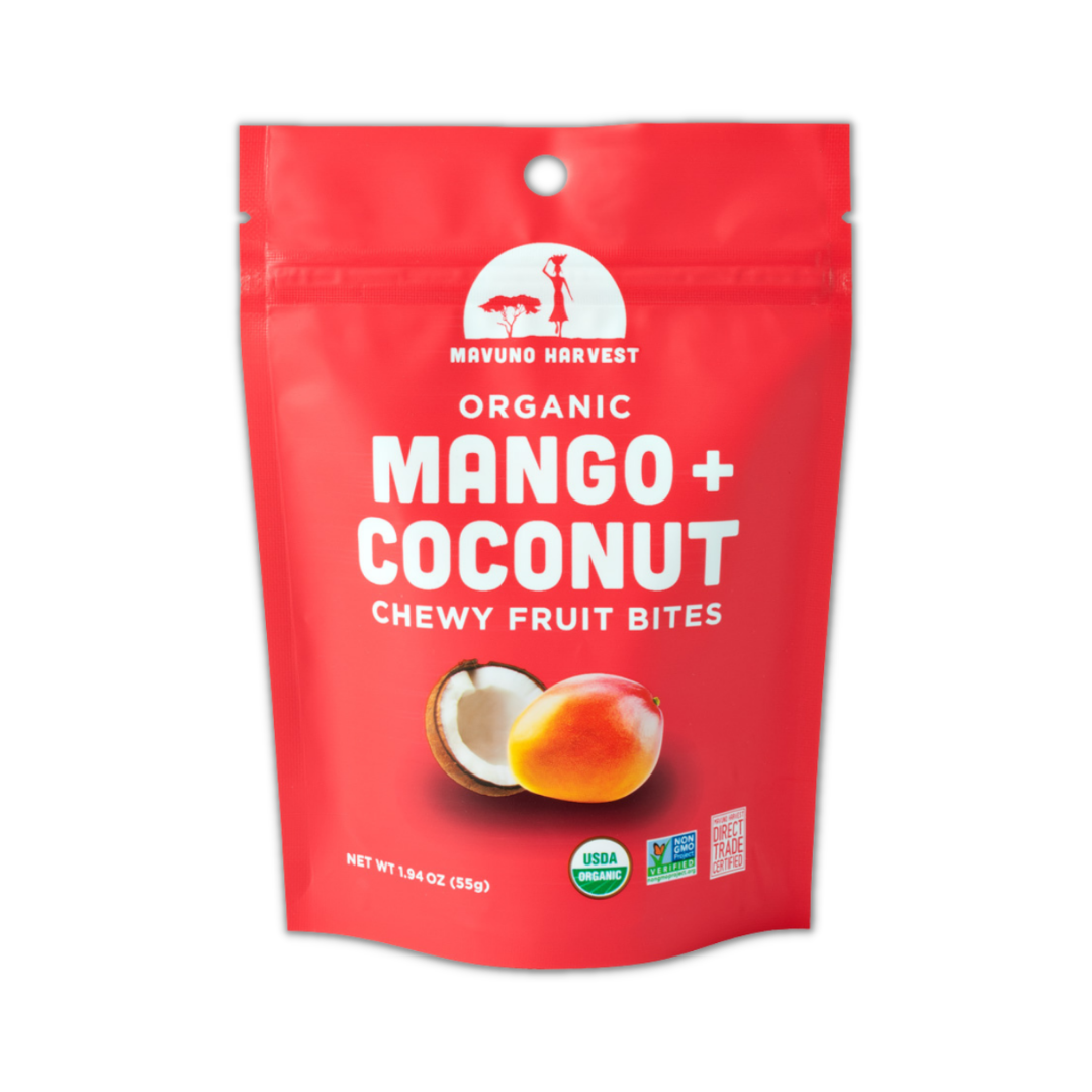 Mavuno Harvest Organic Mango + Coconut Chewy Fruit Bites