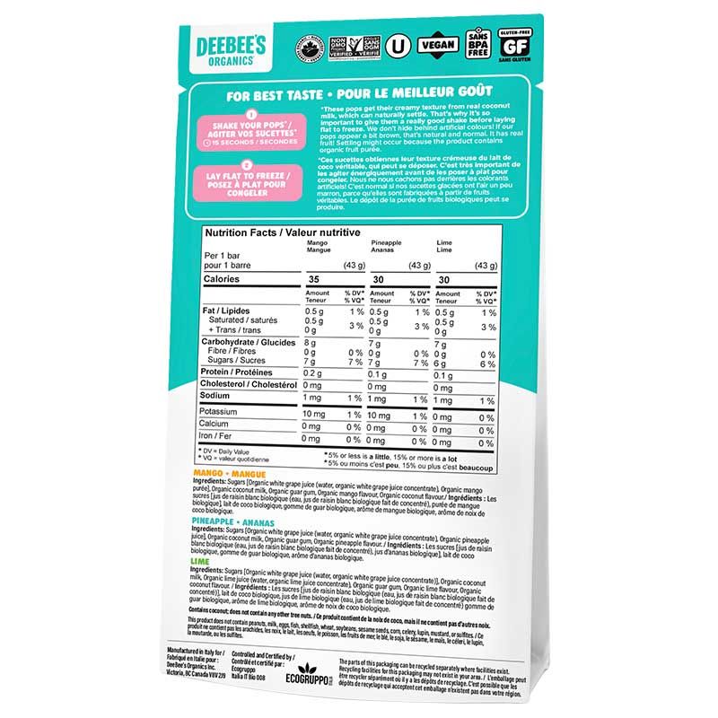 Non-Dairy & Organic Gelato Pops