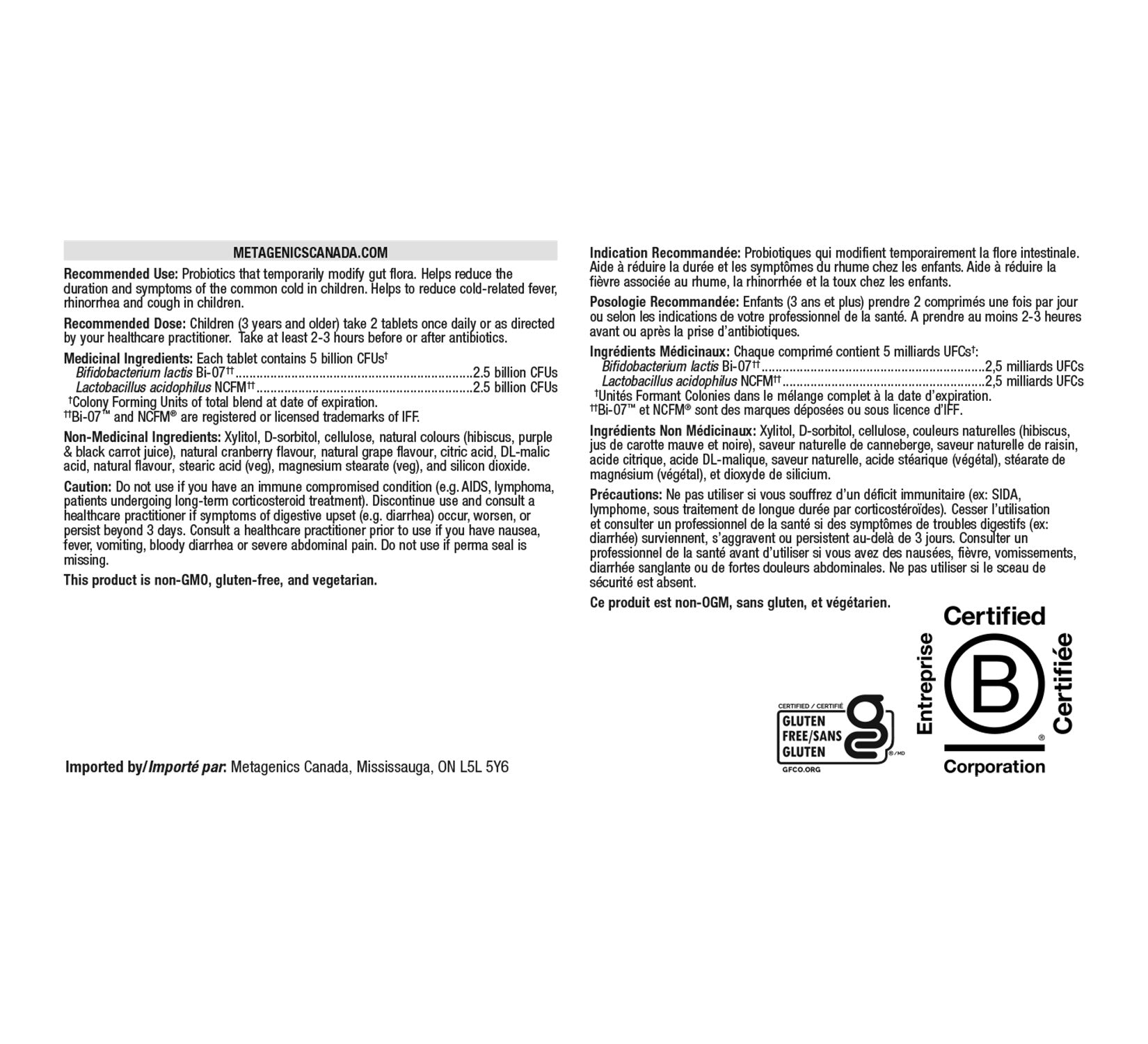 Metagenics UltraFlora Kids Probiotic