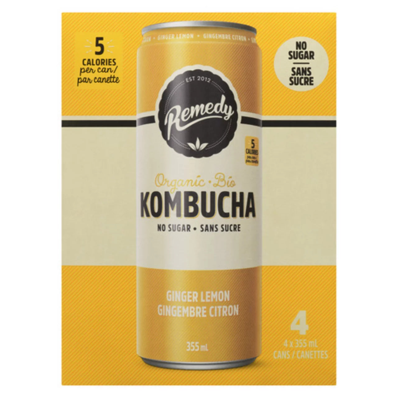 Ginger Lemon Kombucha 4 Pack