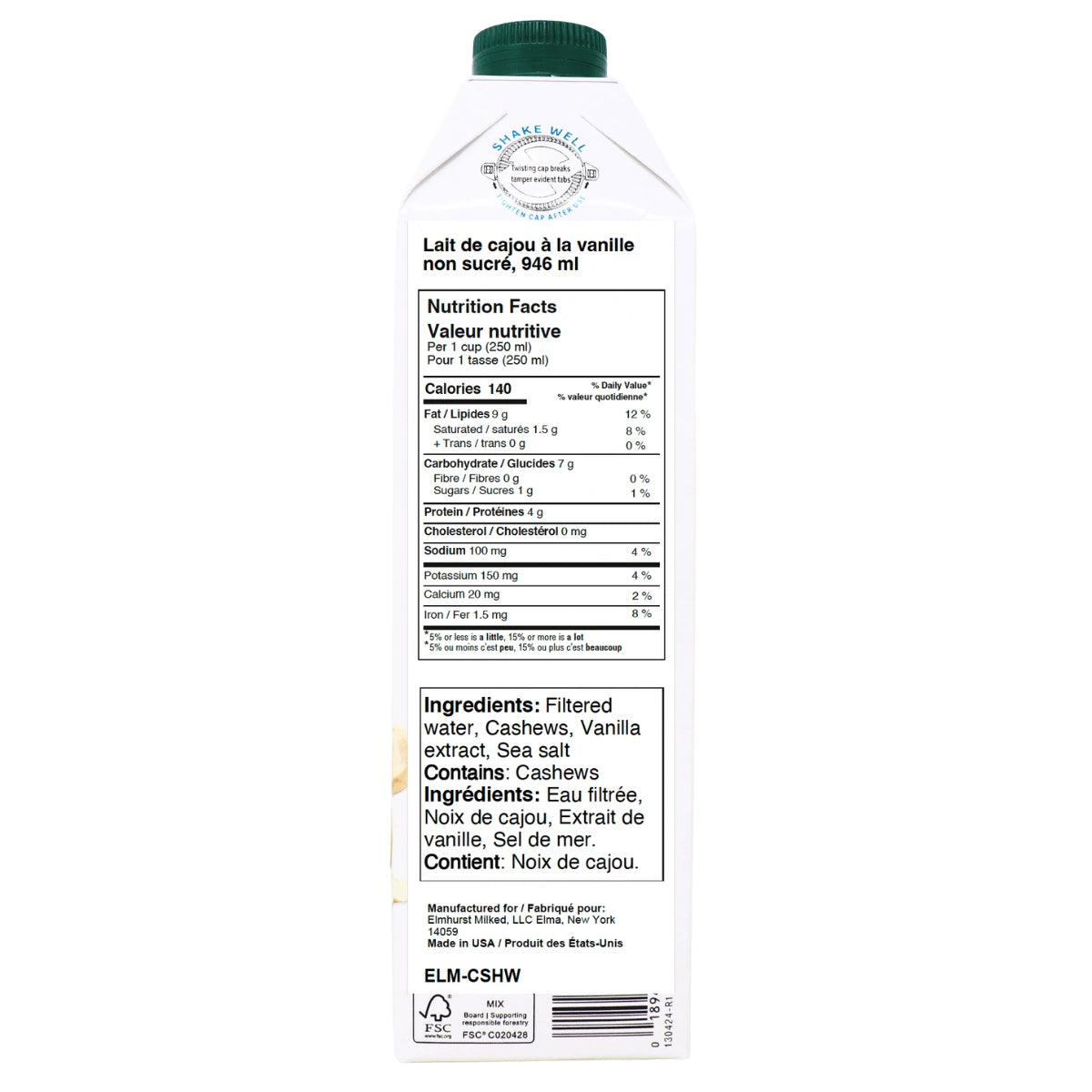 Vanilla Milked Cashews Beverage