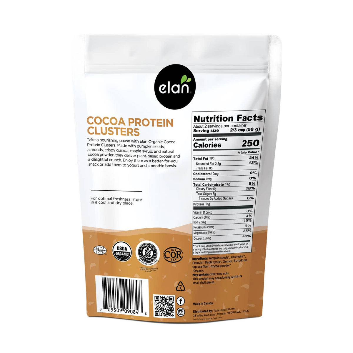Organic Cocoa Protein Clusters