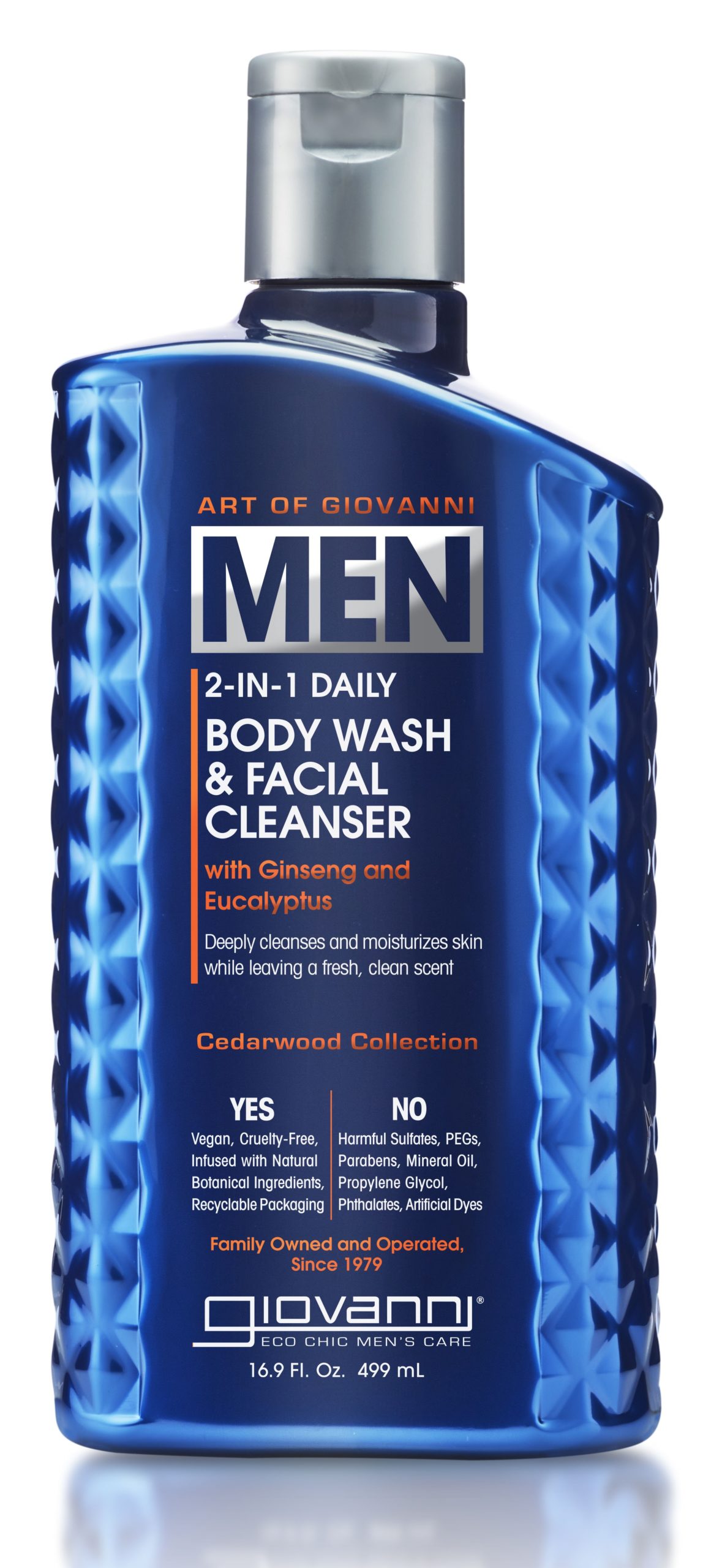 Giovanni Cosmetics Men's 2-in-1 Daily Body Wash & Facial Cleanser
