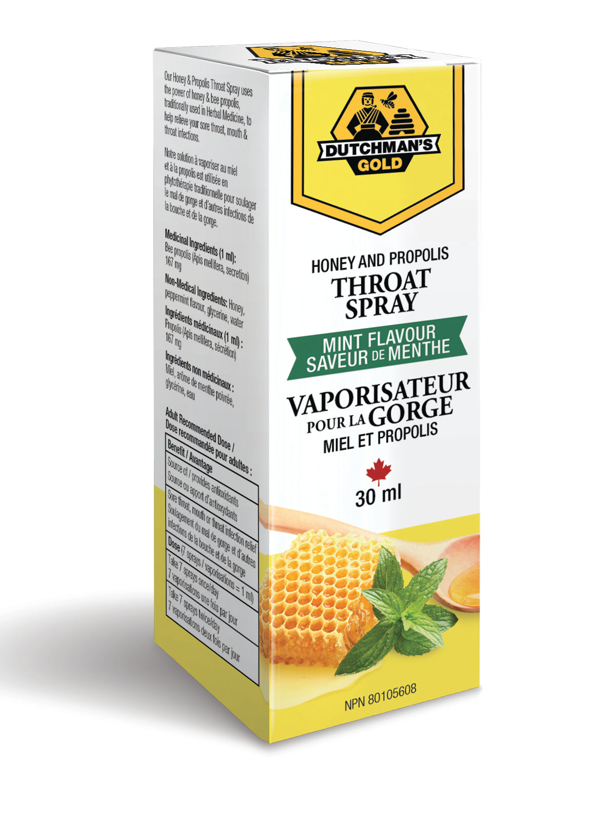 Dutchman's Gold Mint Honey & Propolis Throat Spray