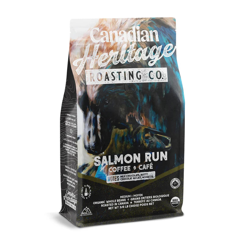 Canadian Heritage Roasting Org Salmon Run Medium Roast Whole Coffee Beans