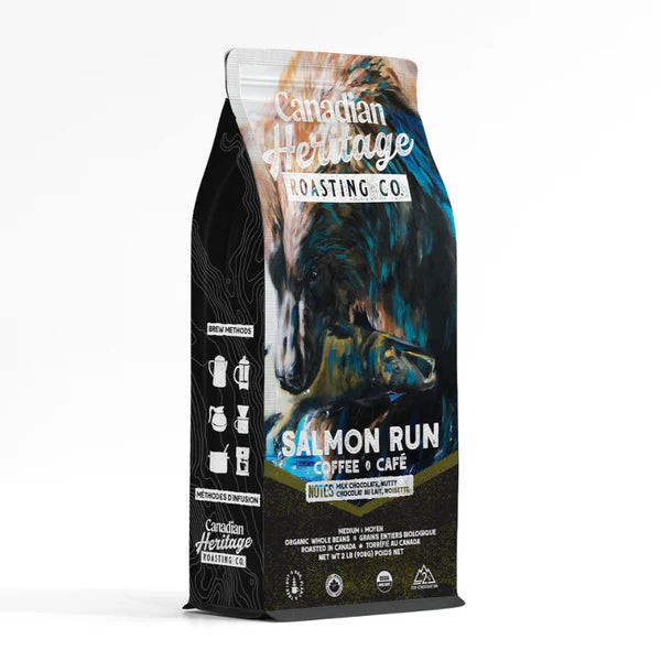 Canadian Heritage Roasting Org Salmon Run Medium Roast Whole Coffee Beans