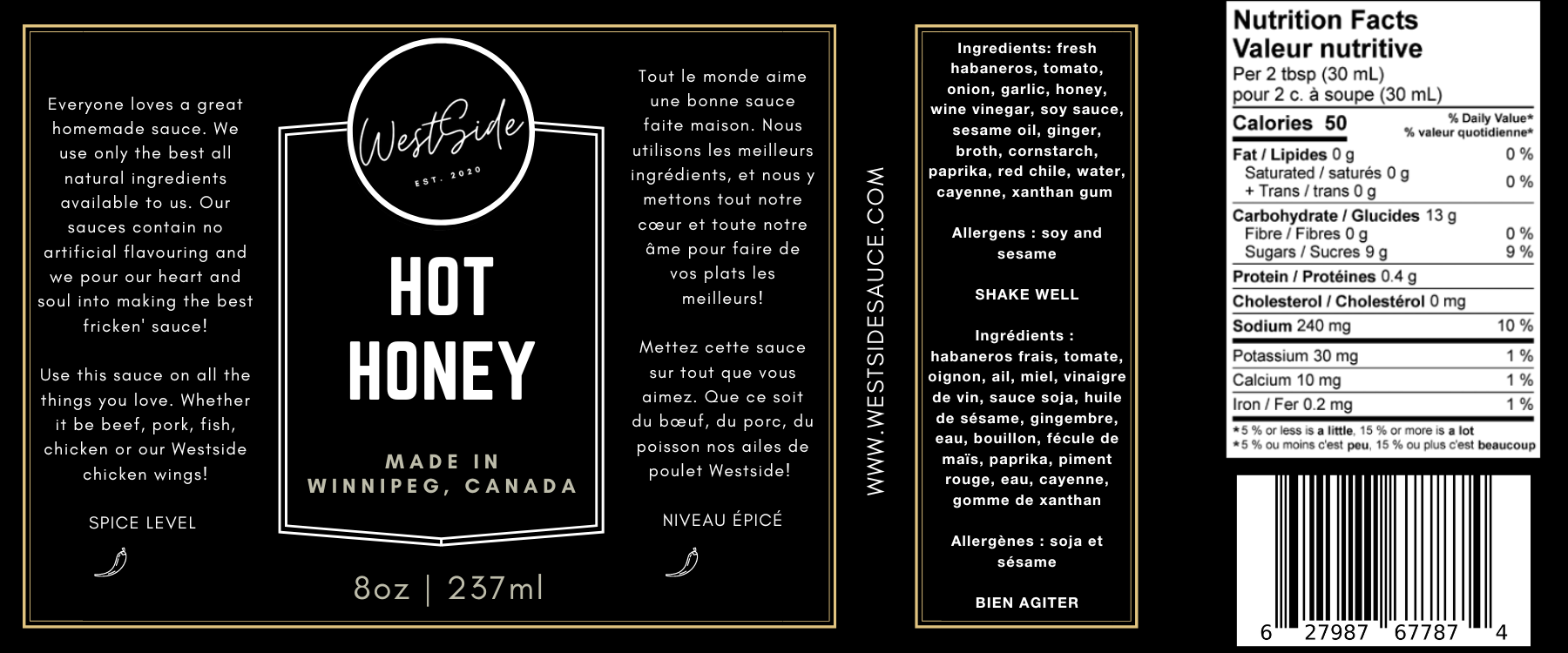 Westside Sauces Hot Honey Sauce