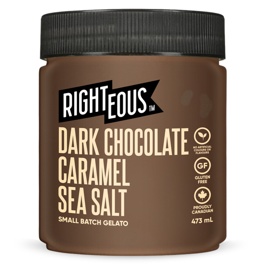 Righteous Dark Chocolate Caramel Sea Salt Gelato