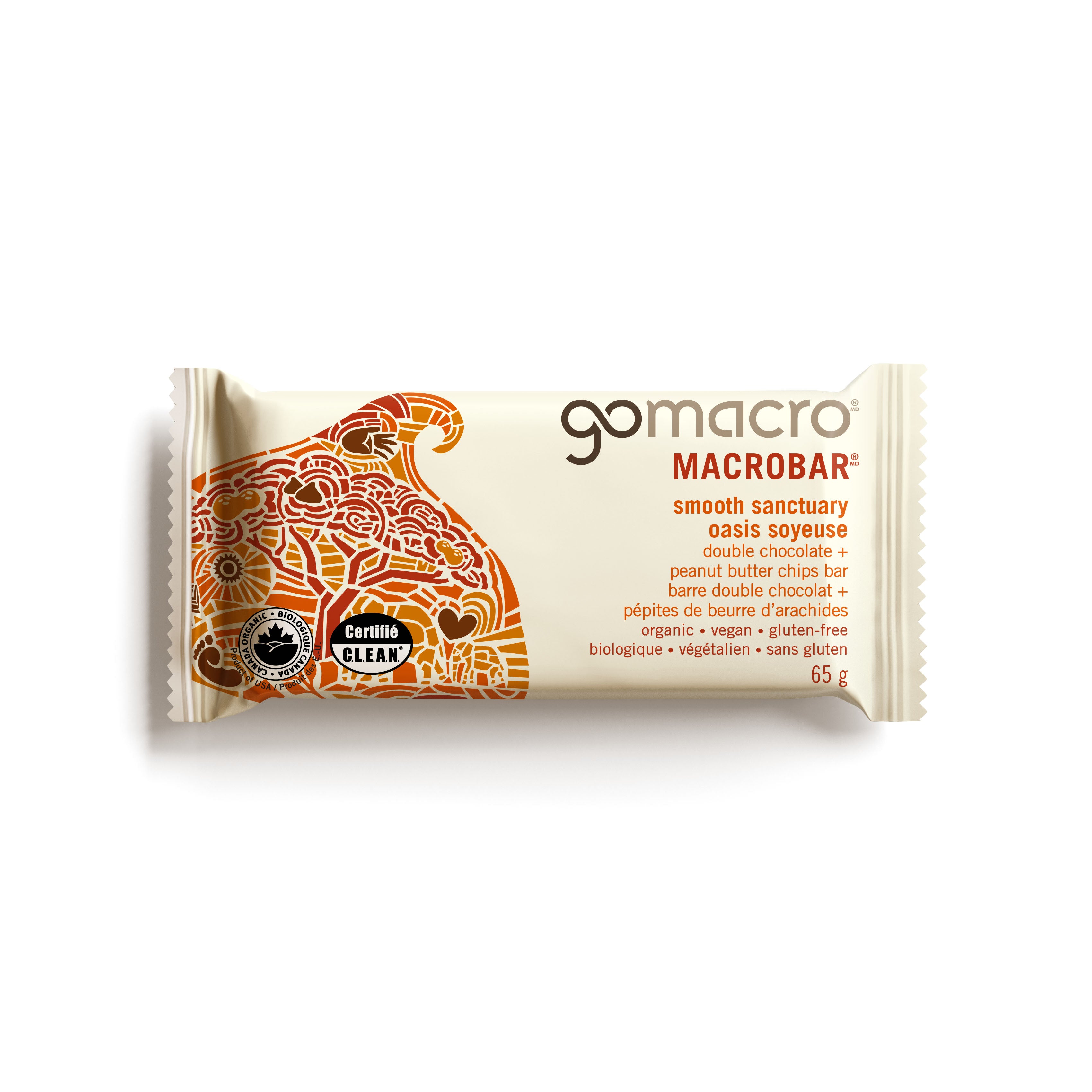 GoMacro Smooth Sanctuary Double Chocolate + Peanut Butter Chips Bar