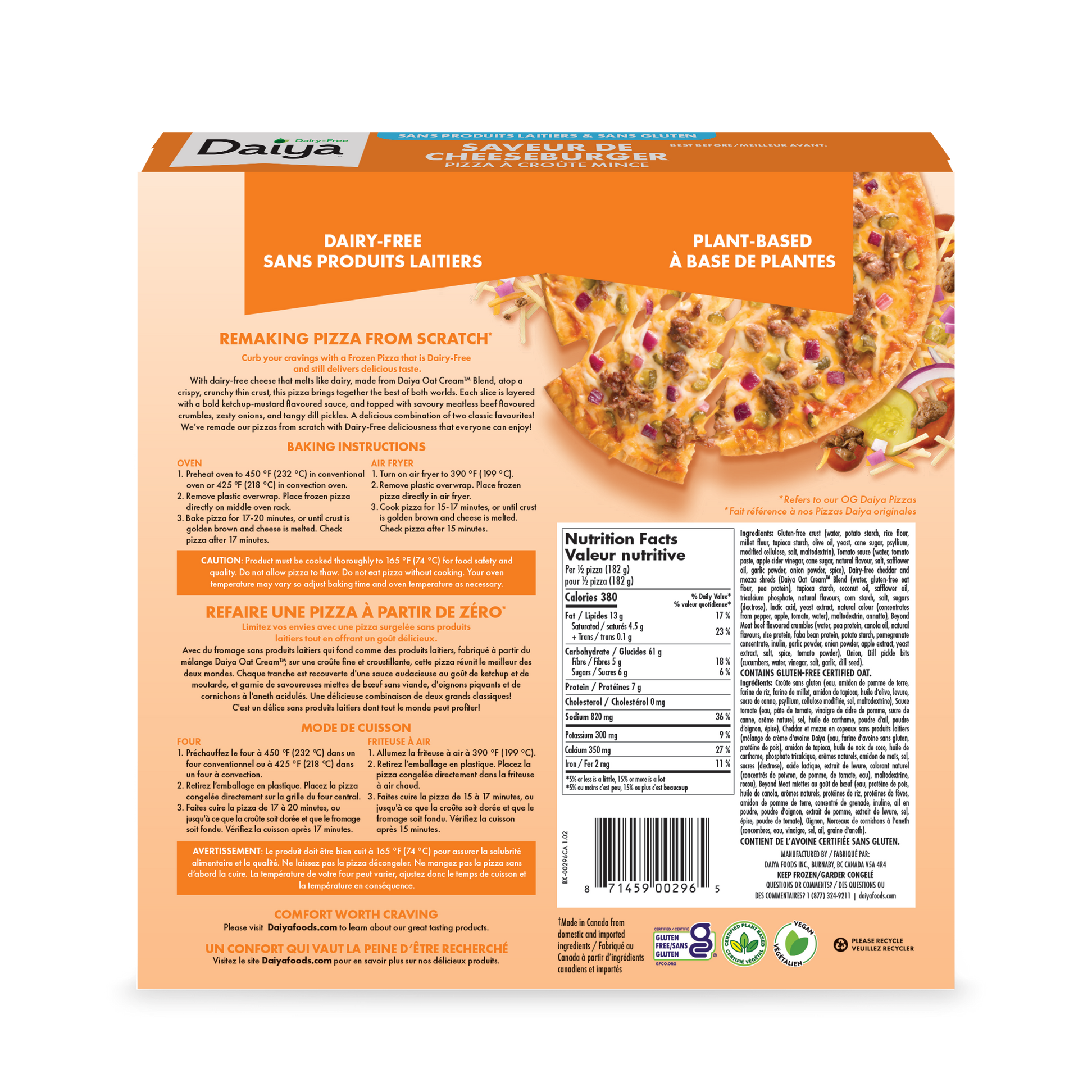 Daiya Gluten-Free Dairy-Free Cheeseburger Flavour Pizza