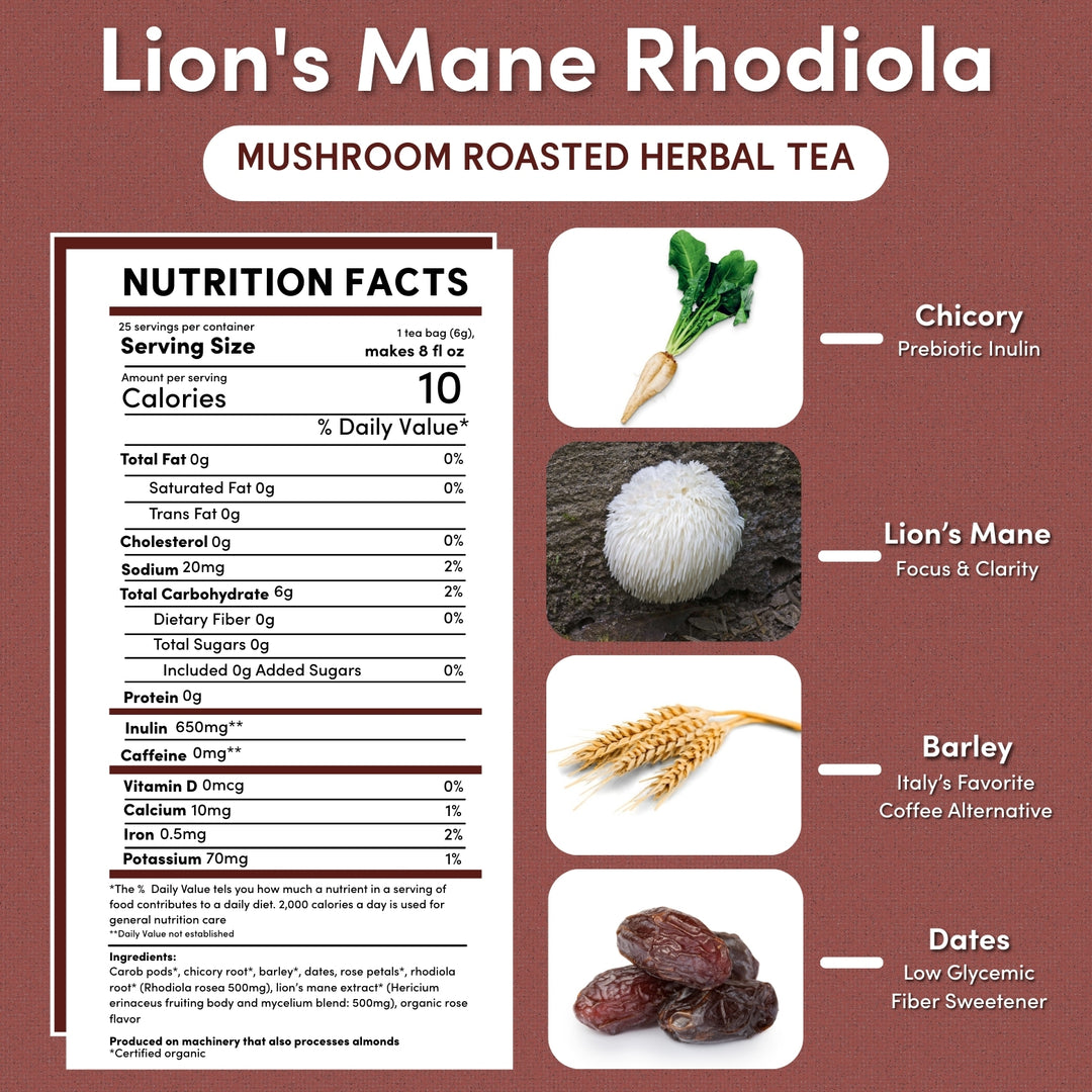 Teeccino Lion's Mane Rhodiola Tea