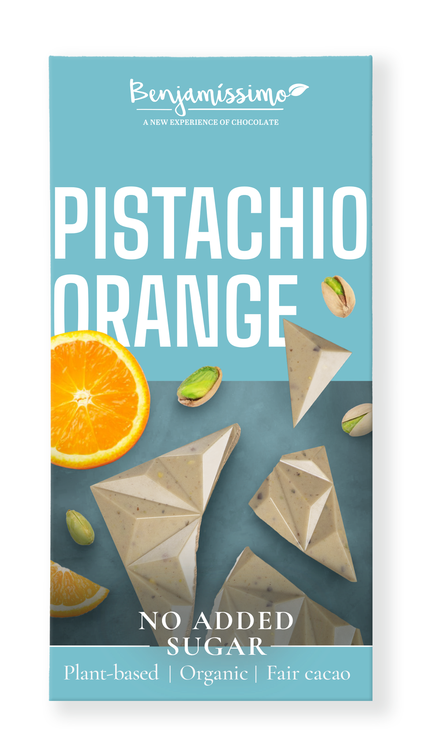 Organic No Sugar Added Pistachio Orange Chocolate Bar