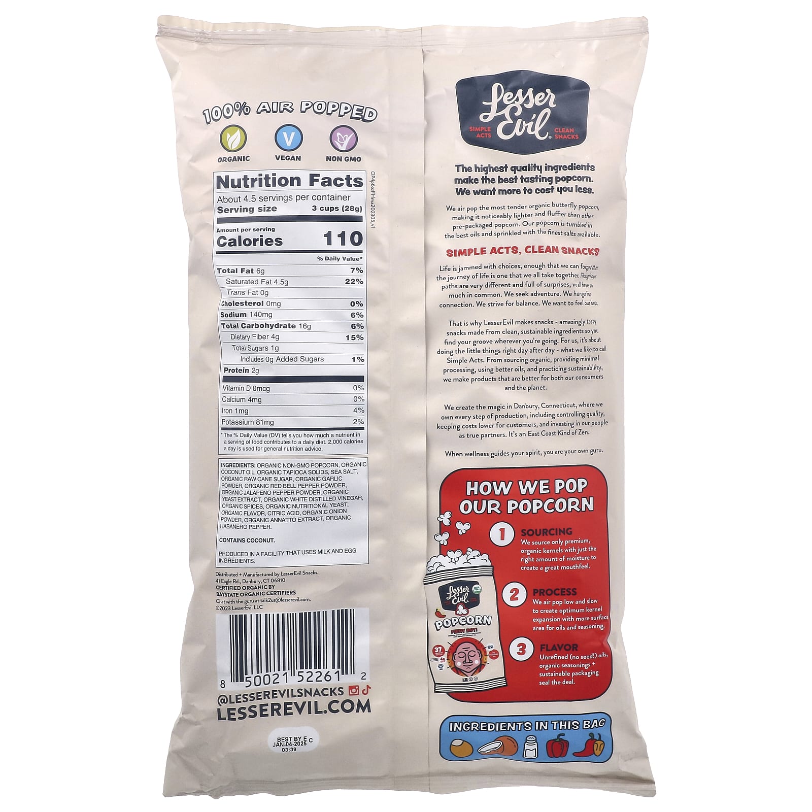 Organic Fiery Hot Popcorn