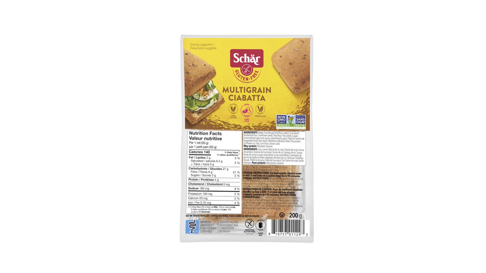 Schar Gluten Free Multigrain Ciabatta Rolls