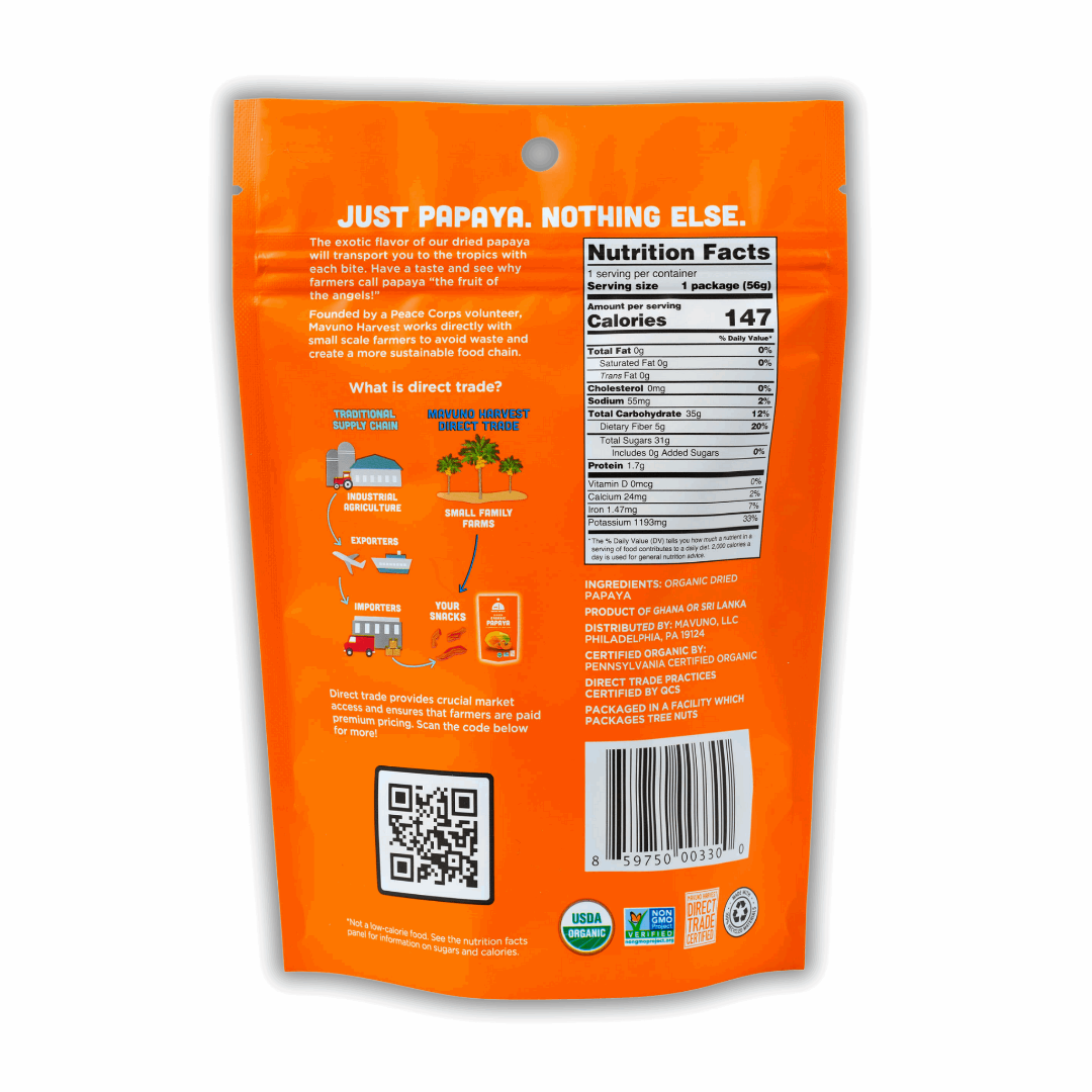 Mavuno Harvest Organic Dried Papaya