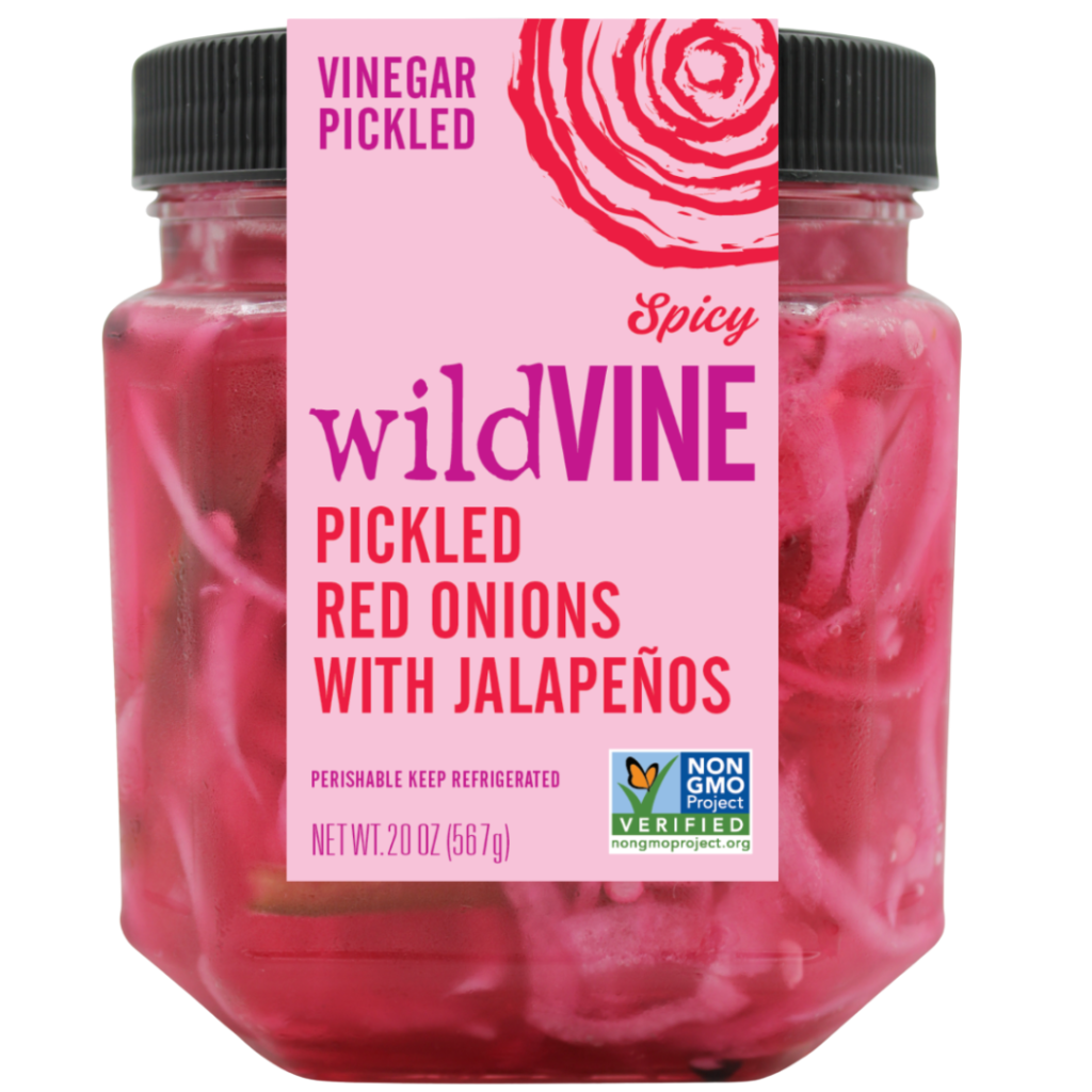 Wildbrine Spicy Wildvine Pickled Red Onions with Jalepenos