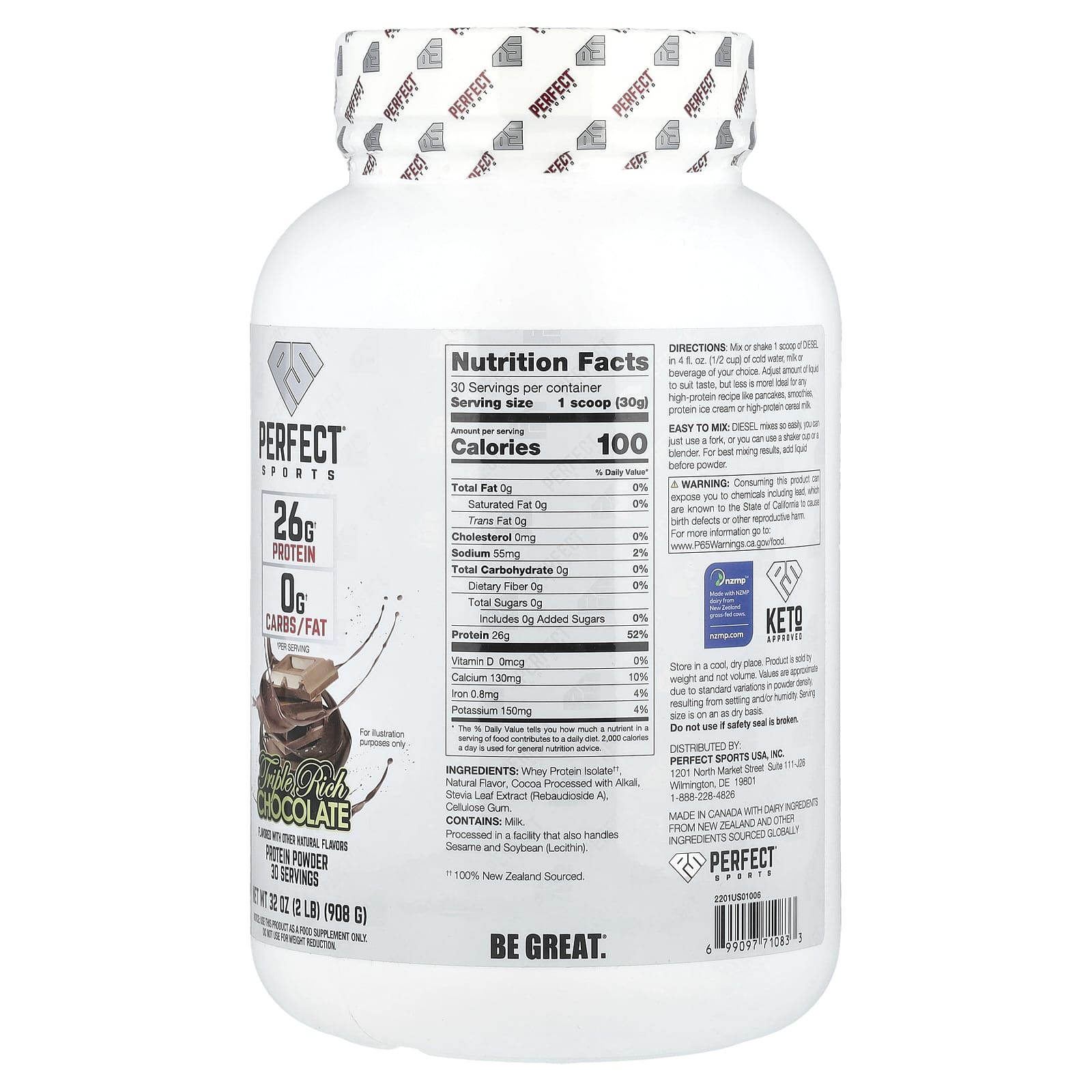 Triple Rich Chocolate Diesel New Zealand Whey Protein Isolate