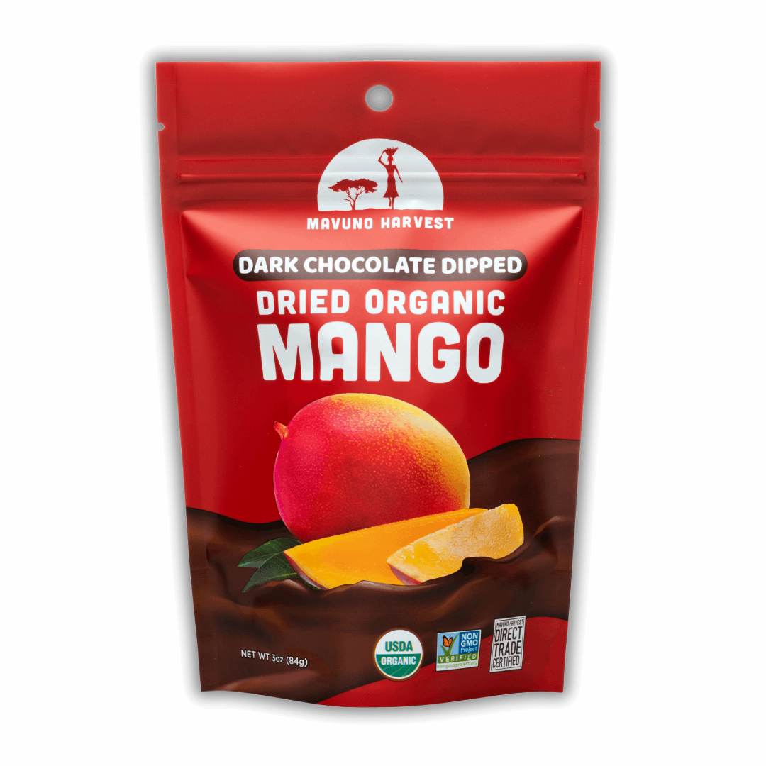 Mavuno Harvest Organic Dark Chocolate Dipped Dried Mango