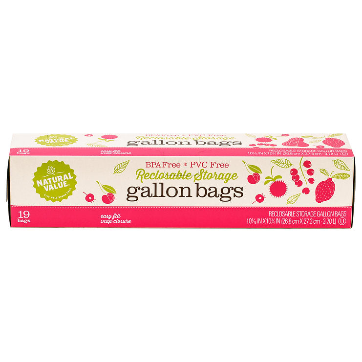 Natural Value Reclosable Storage Gallon Bags