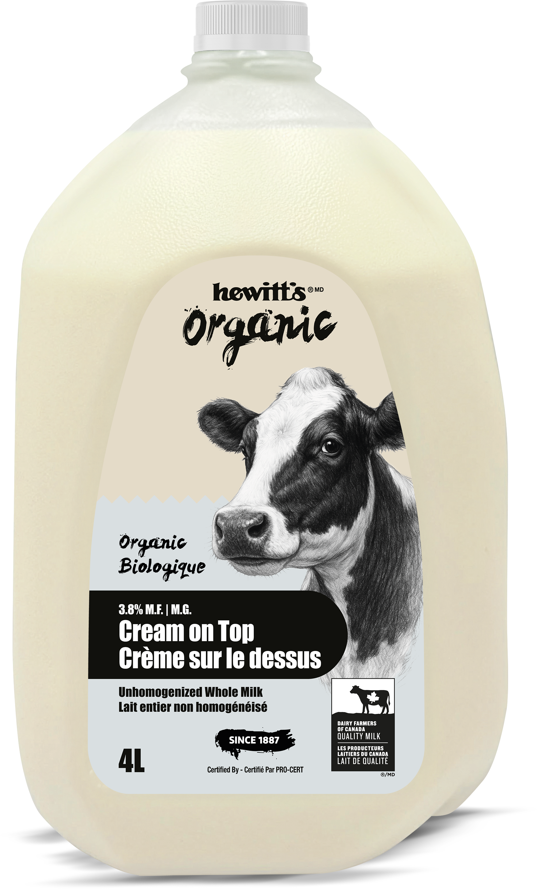 Hewitt's Organic 3.8% Unhomogenized Whole Milk