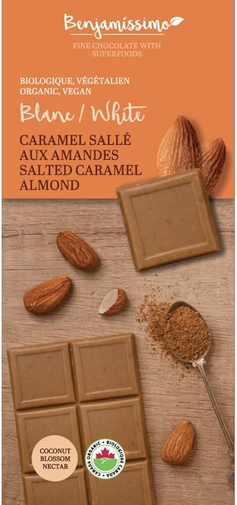 White Salted Caramel Almond Chocolate Bar