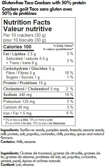 Swedish Protein Gluten Free Taco Grain-Free Crackers