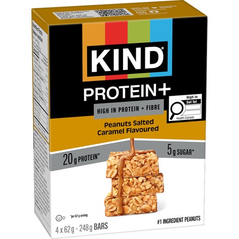 Kind Peanut Salted Caramel Protein+ Bar Four Pack