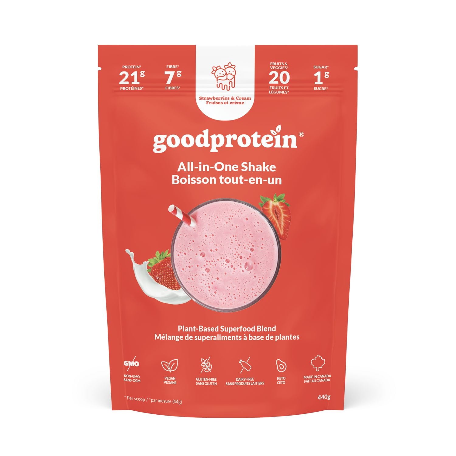 Good Protein Strawberries & Cream Plant-Based All-in-One Protein