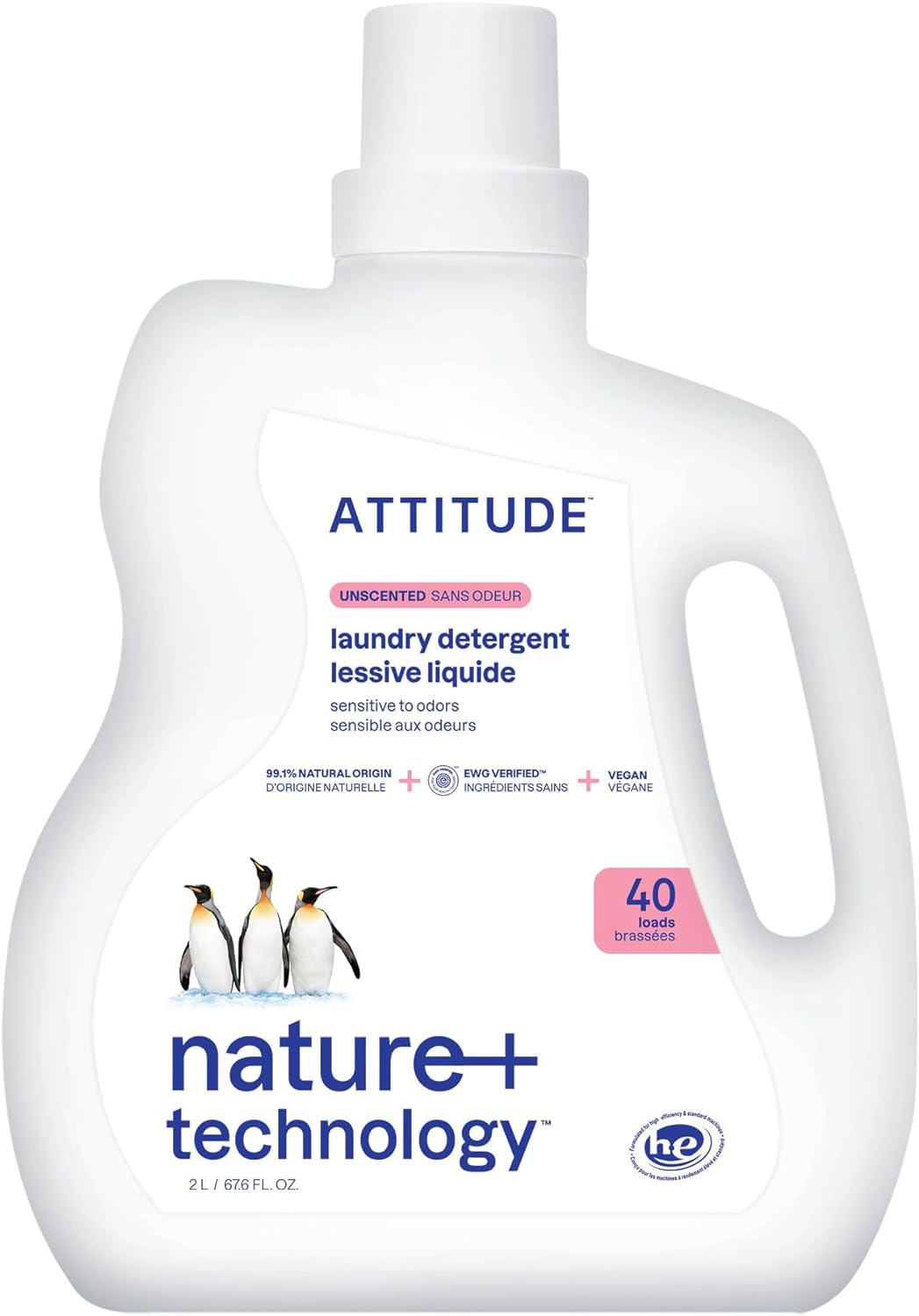 Attitude Unscented Laundry Detergent 40 Loads