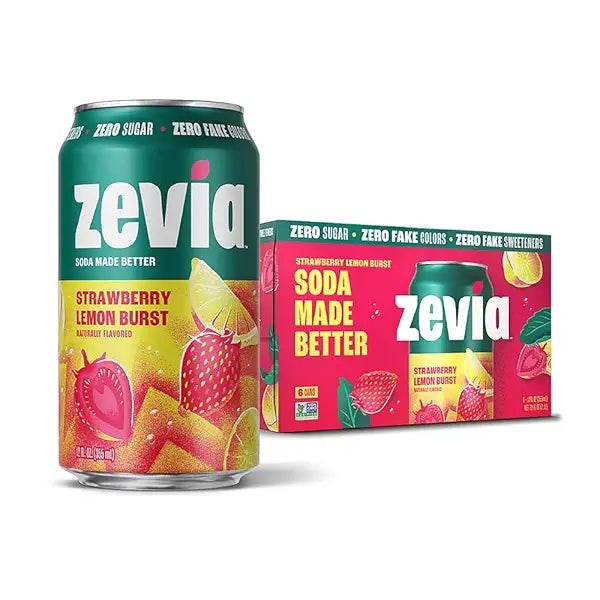 Zevia Strawberry Lemon Burst Stevia Soda 6 Pack
