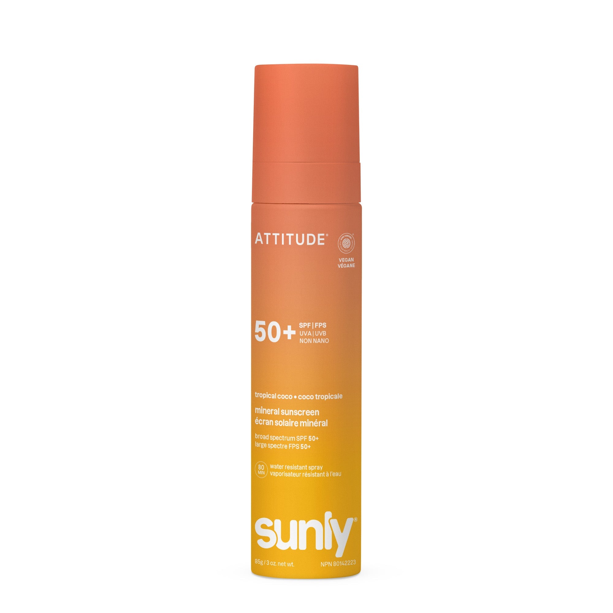 Attitude Sunly Tropical Coco SPF50+ Mineral Sunscreen