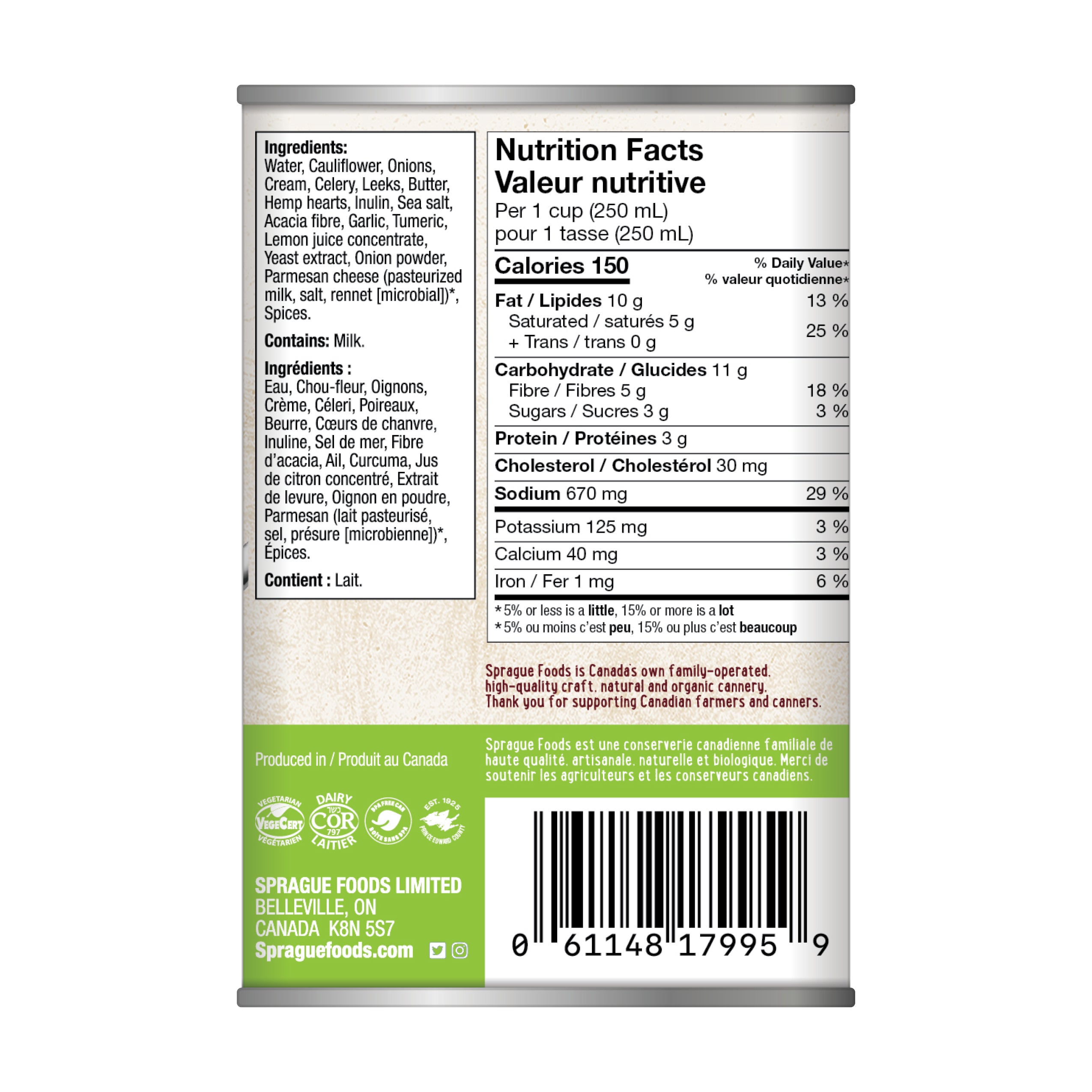 Sprague Simply Cauliflower Keto Soup