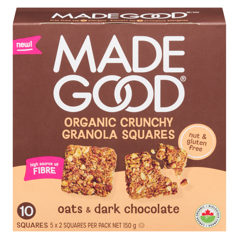 Made Good Organic Oats & Dark Chocolate Crunchy Granola Squares