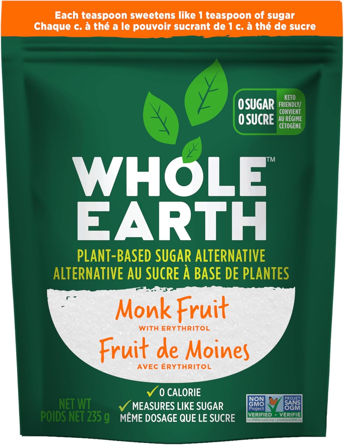 Monk Fruit with Erythritol Plant-Based Sugar Altermative