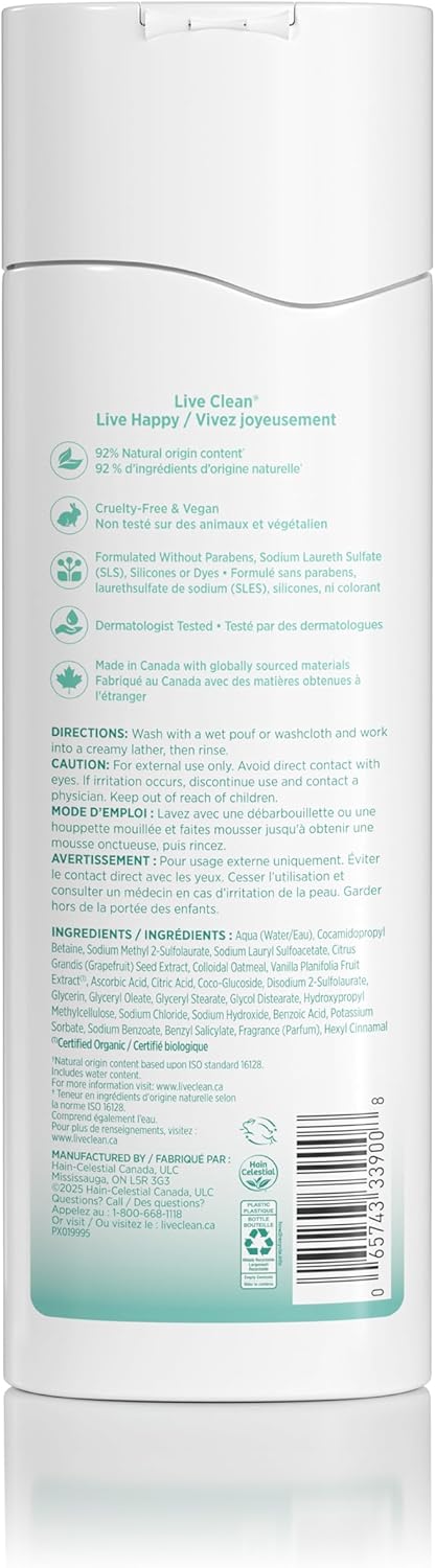 Live Clean Vanilla Oatmeal Body Wash