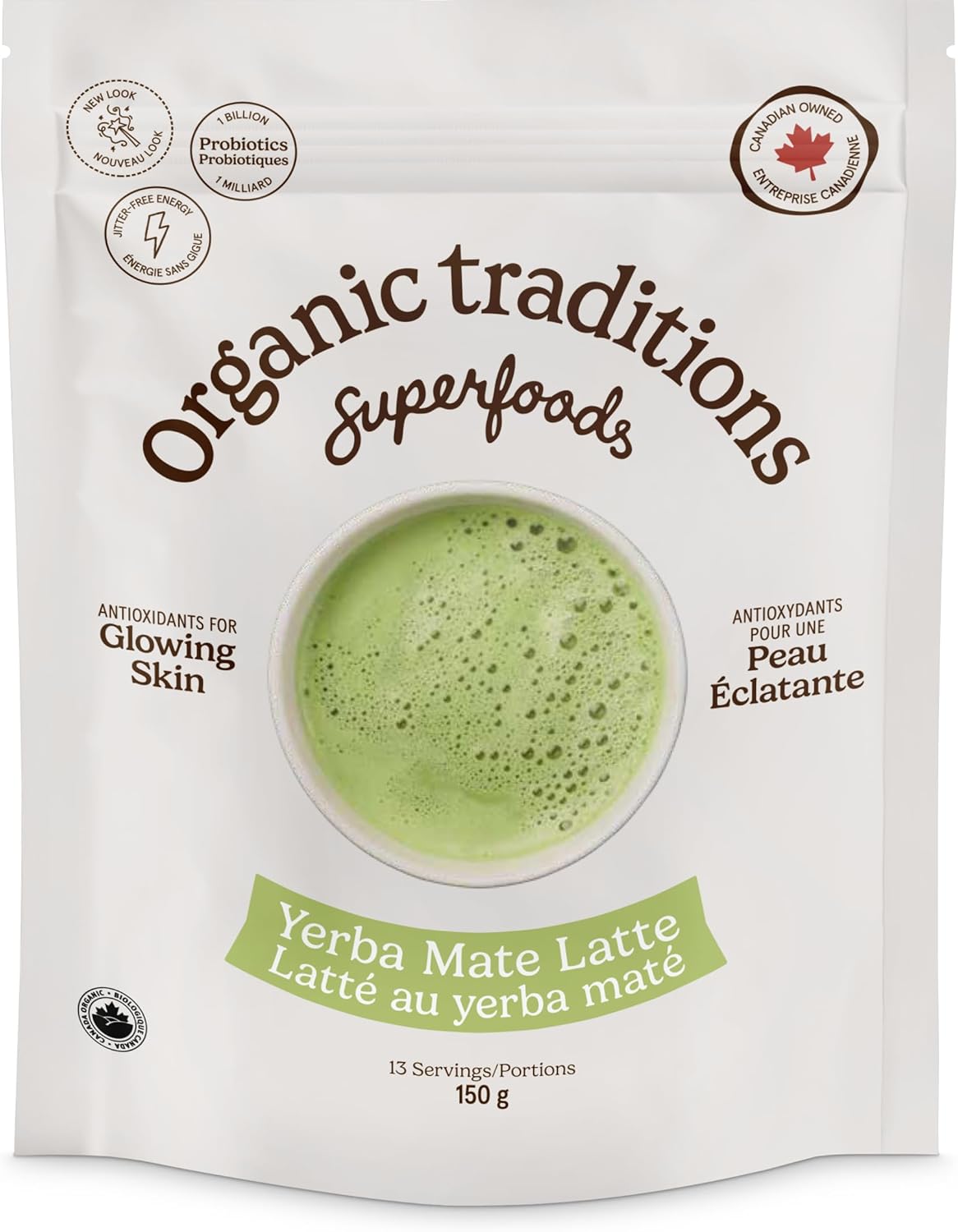 Organic Traditions Organic Yerba Mate Latte with Matcha and Probiotics