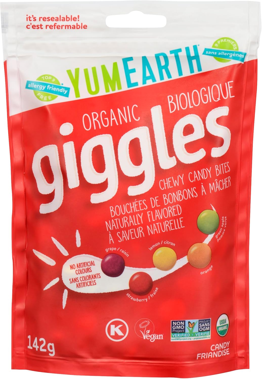 Yum Earth Organic Giggles Chewy Candy Bites