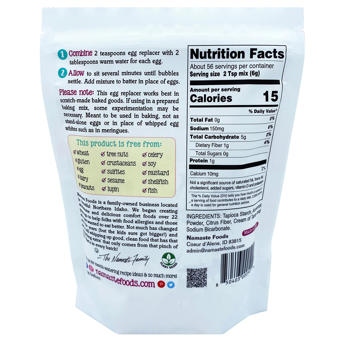 Namaste Foods Vegan Gluten-Free Egg Replacer