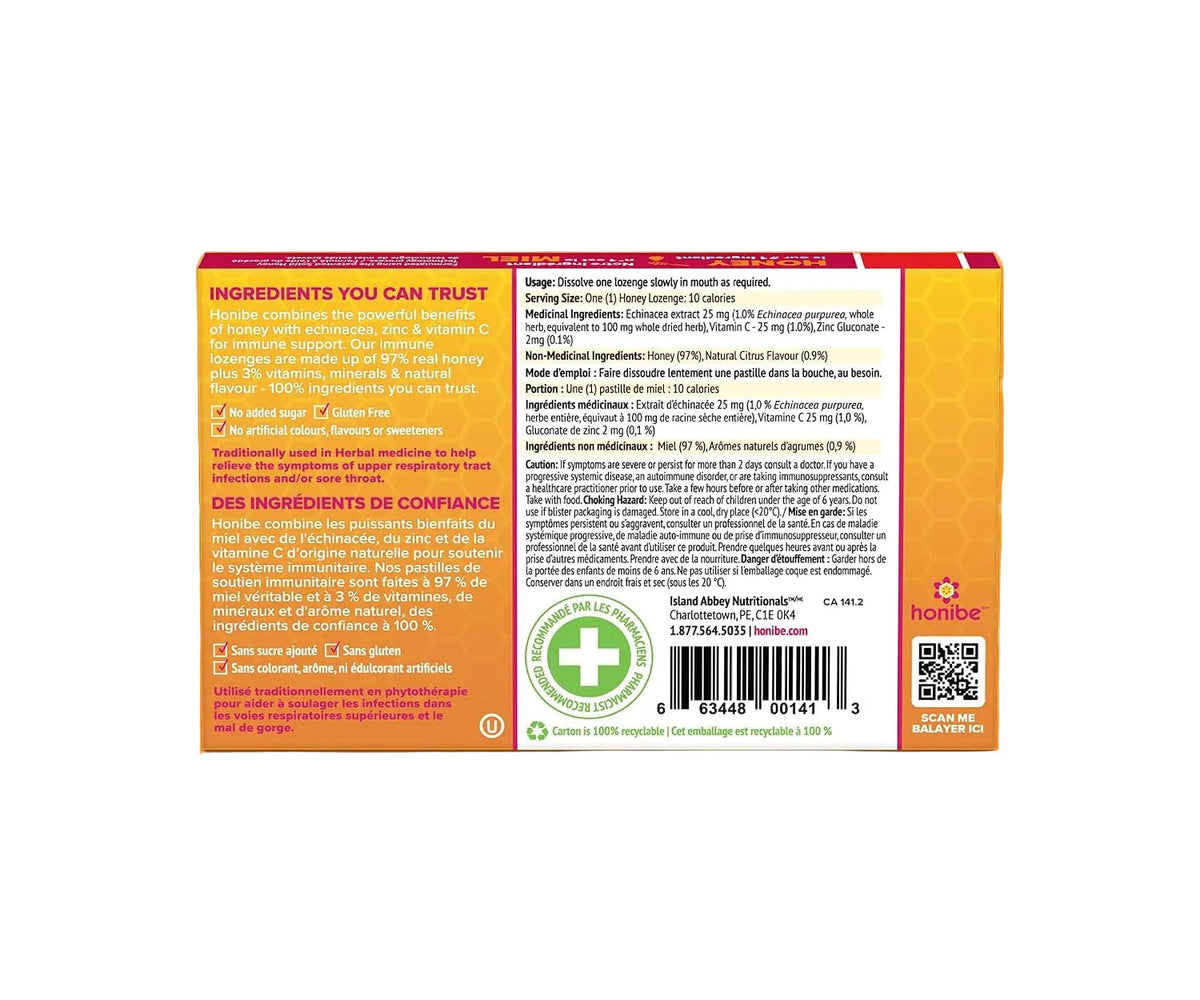 Honibe Echinacea, Zinc & Vitamin C Honey Lozenges