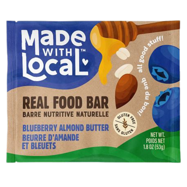Made with Local Blueberry Almond Butter Bar