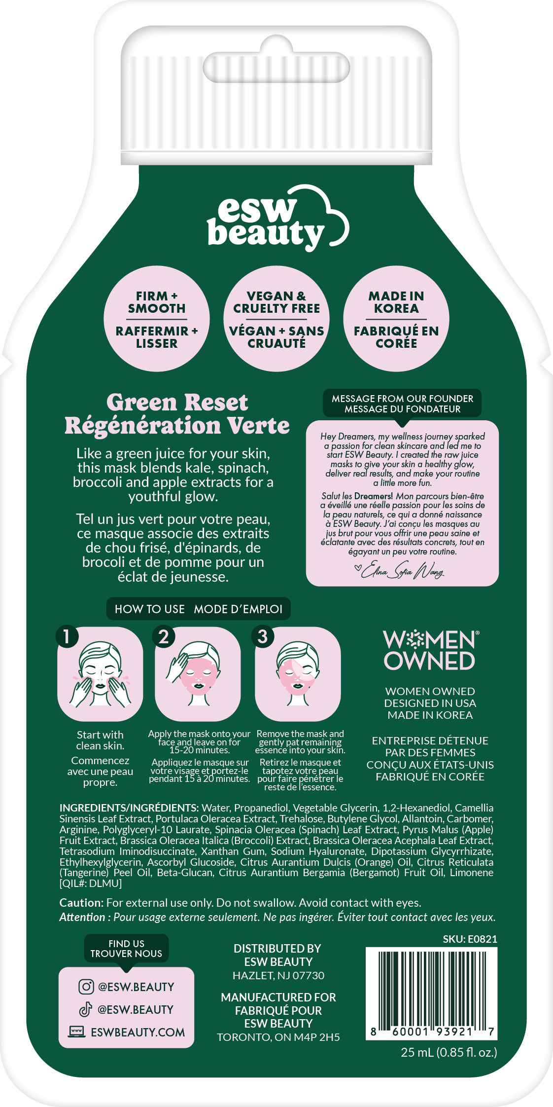 ESW Beauty Anti-aging Green Reset Face Mask