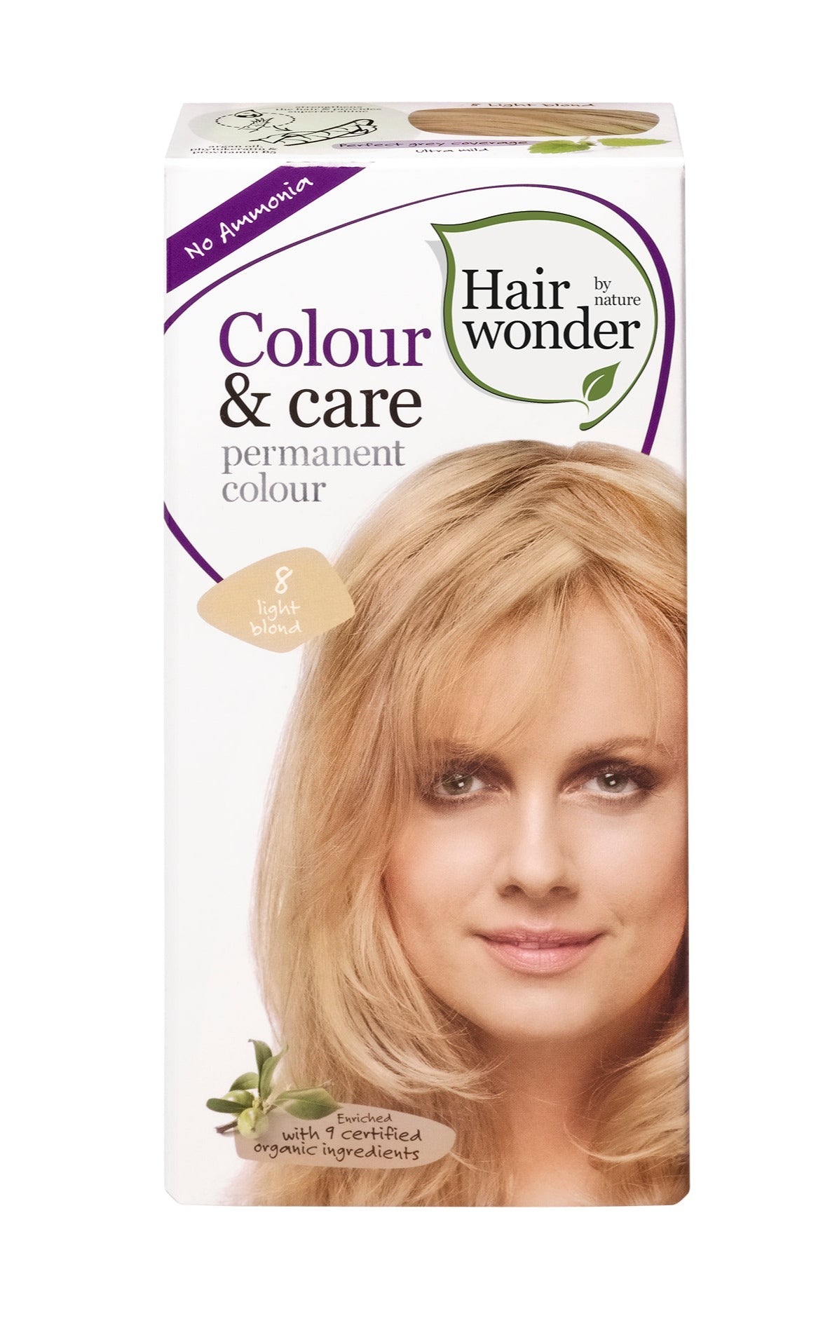 Hair Wonder 8 Light Blond Colour & Care Permanent Colour