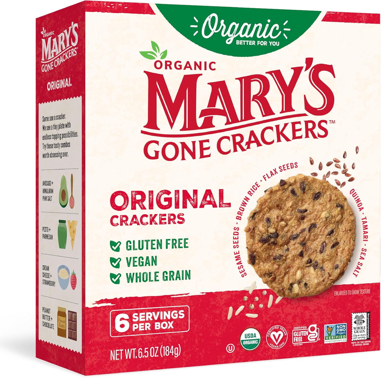 Mary's Organic Crackers Organic Original Crackers Gluten Free