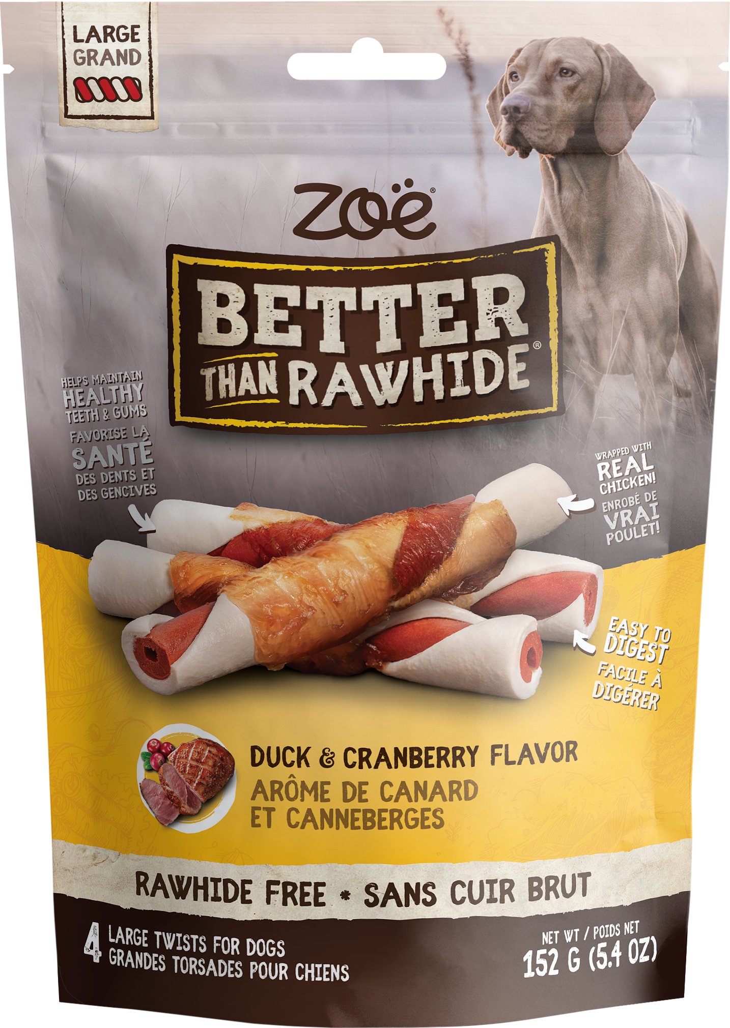 Zoe Rawhide-Free Duck & Cranberry Flavour Dog Treats