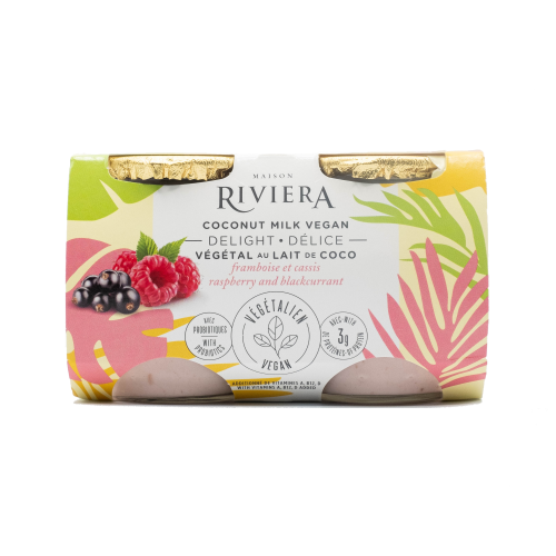 Riviera Vegan Multi-Pack Raspberry Black Currant Coconut Yogurt PET