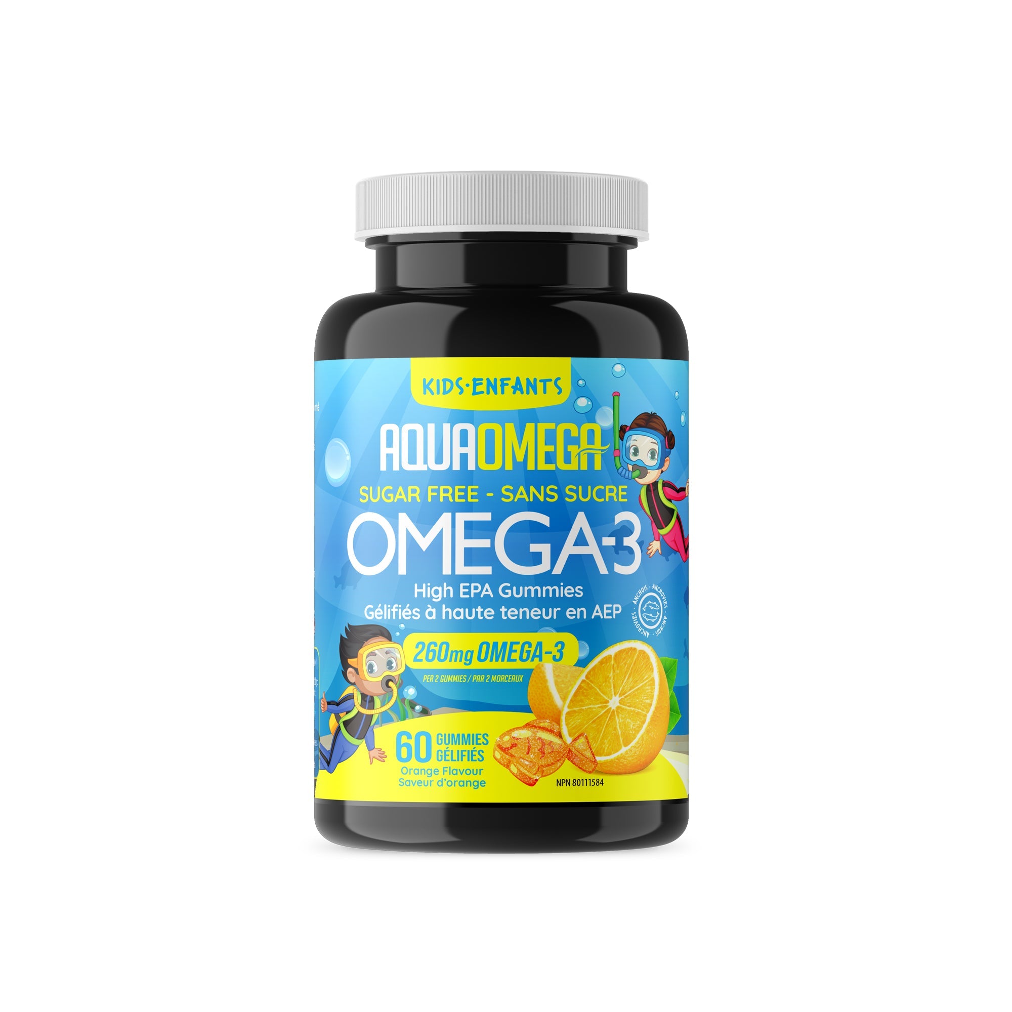 Orange Sugar-Free Kids High EPA Omega-3 Gummies